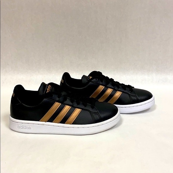 adidas Shoes - adidas Women's Grand Court Sneaker Black/Gold